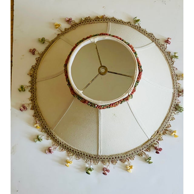 Vintage Lamp Shade With Beaded Fringes For Sale - Image 4 of 5