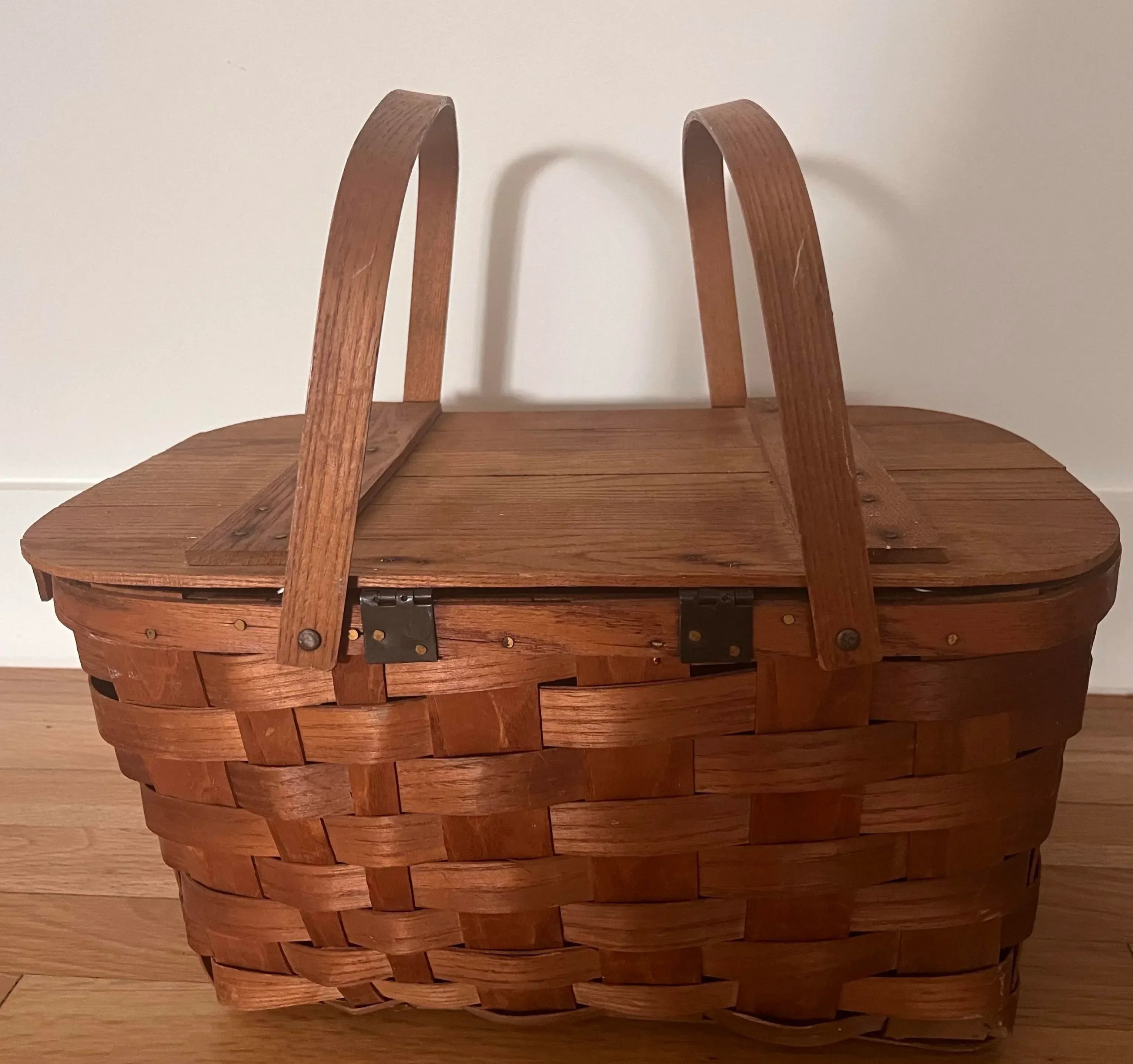 アメリカ製◎木製ハンドメイドバスケット◎BASKETVILLEピクニックに vintage-basketville-picnic-