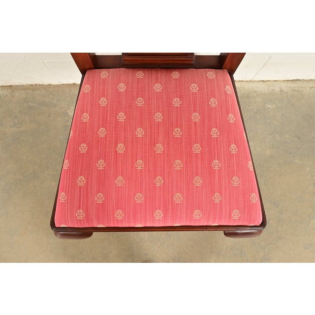 Wood Henkel Harris Queen Anne Solid Cherry Wood Dining Chairs, Set of Four For Sale - Image 7 of 13