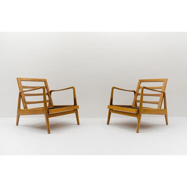 Wood Mid-Century Modern Scandinavian Armchairs and Ottoman, 1960s, Set of 3 For Sale - Image 7 of 14