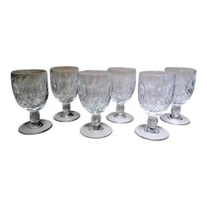 1920s Beaux-Art Style 6 French Ground Crystal Liqueur Glasses