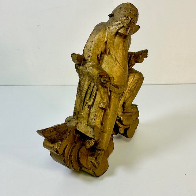 Late 19th C Antique Asian Hand Carved Architectural Salvage Doorway Finial. For Sale - Image 13 of 15