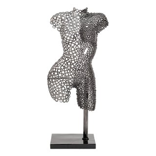 Iron Femal Torso Sculpture by Azele Studio For Sale