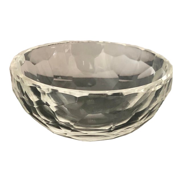 Honeycomb Crystal Saks Fifth Avenue Bowl For Sale