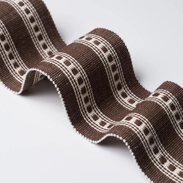 Contemporary SAMPLE - Schumacher Lubeck Tape In Brown For Sale - Image 3 of 4