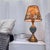 Metal Orange Floral Fabric & Ceramic-Copper Lamp For Sale - Image 7 of 8