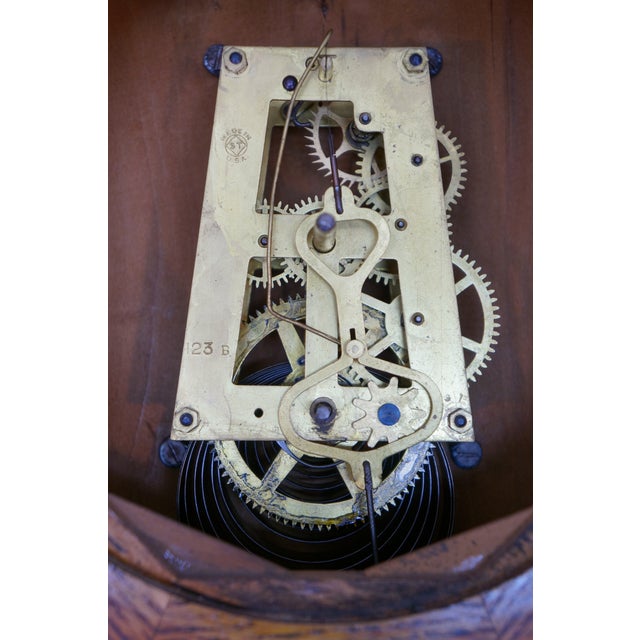 Antique Seth Thomas Quartersawn Oak School House Octagon Drop Wall Clock 18" For Sale - Image 14 of 17