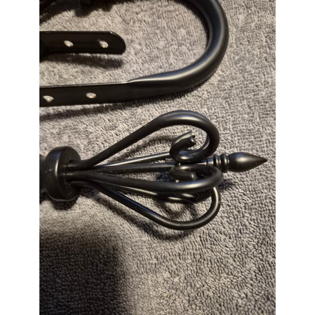 Pair of vintage, unused Drape holders or wall hooks. Black, , can be painted.