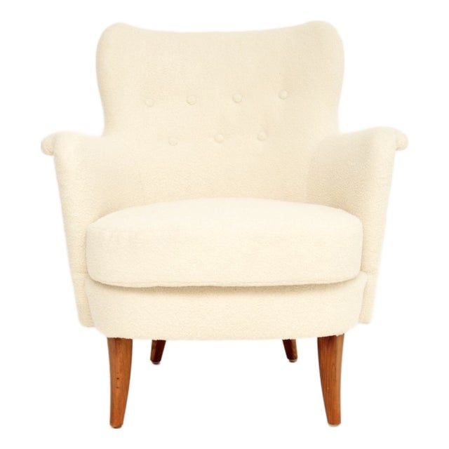 Vintage Swedish Lounge Chair by Carl Malmsten for O.H. Sjögren, 1950 For Sale