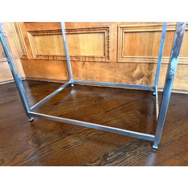 A modern side or end table by John Vesey (1924-1999) circa 1960s. Constructed with industrial-grade solid aluminum with...