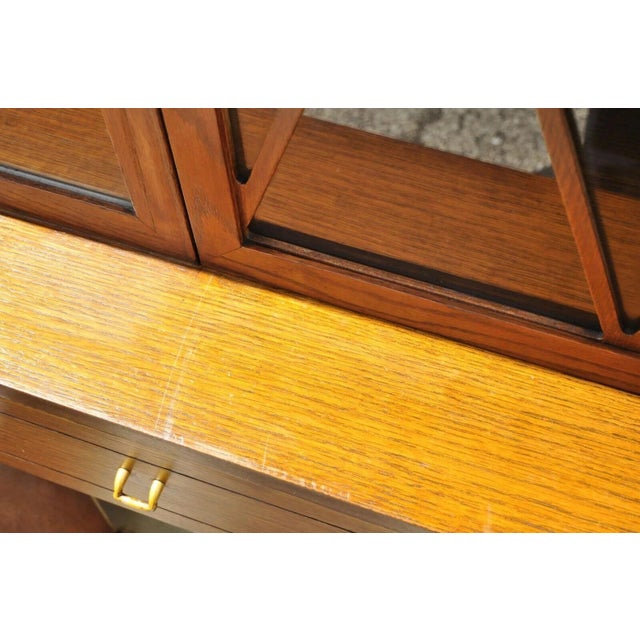 Brown Raymond Loewy Mengel Mid Century Modern Sculpted Oak Bookcase China Cabinet For Sale - Image 8 of 12