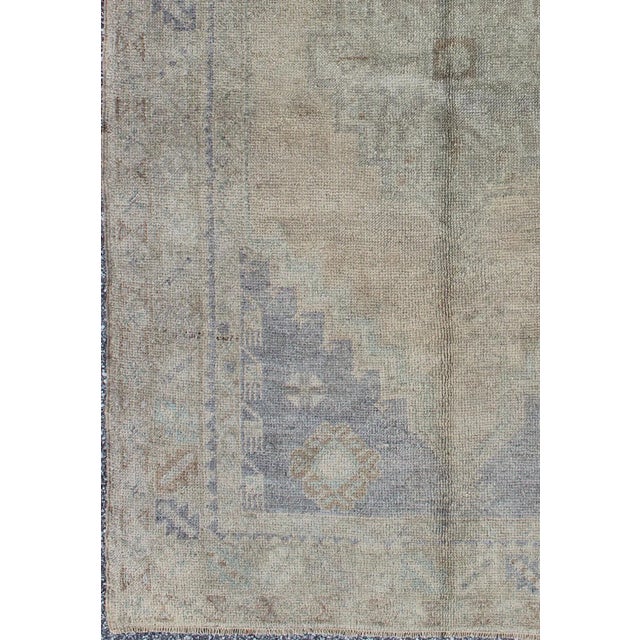 Vintage Turkish Oushak Rug with Muted Colors and Central Medallion Design, Keivan Woven Arts/ rug/ TU-MTE-95091, country...