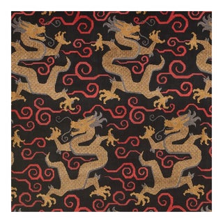 Schumacher Bixi Velvet Fabric in Onyx For Sale