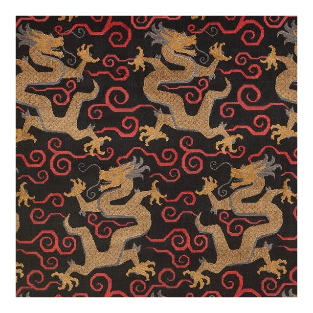 Schumacher Bixi Velvet Fabric in Onyx For Sale