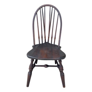 Antique Early 20th Century Nichols & Stone Bow Back/Saddle Seat Colonial Windsor Chair For Sale