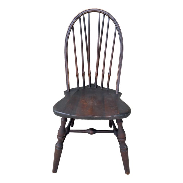 Antique Early 20th Century Nichols & Stone Bow Back/Saddle Seat Colonial Windsor Chair For Sale