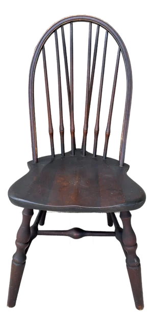 Antique Early 20th Century Nichols & Stone Bow Back/Saddle Seat Colonial Windsor Chair