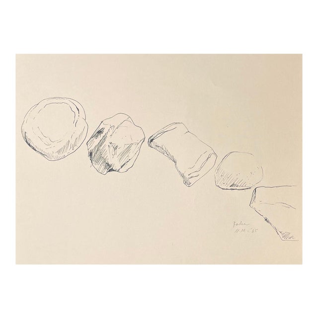 1965 Neil Meitzler Stone Still Life Drawing For Sale