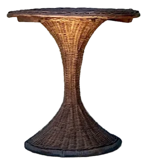 Vintage Woven Rattan Drinks Table