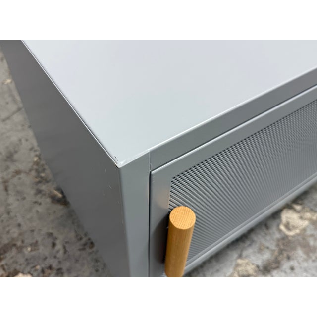 Tolix for Design Within Reach Hi-Fi Media Cabinet, Gray For Sale - Image 10 of 12