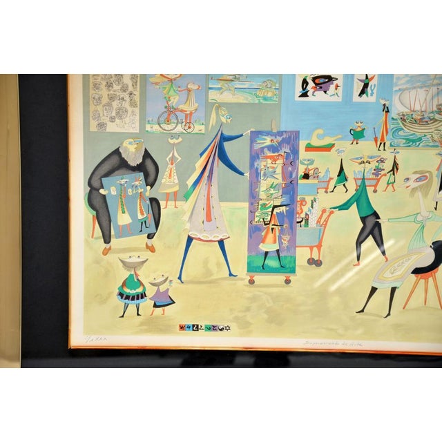 Modern Guillermo Silva, Supermercado de Arte, 1960s, Lithograph, Framed For Sale - Image 3 of 13