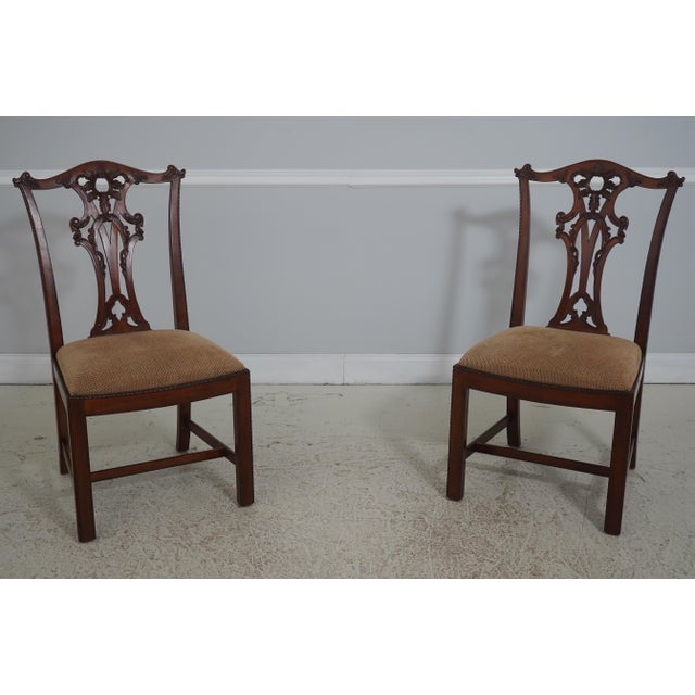 Set of 8 Henredon Chippendale Mahogany Dining Room Chairs For Sale - Image 11 of 18