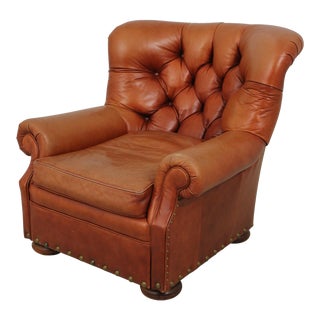 Large Tufted Writers Chair ~ Ralph Lauren Design For Sale