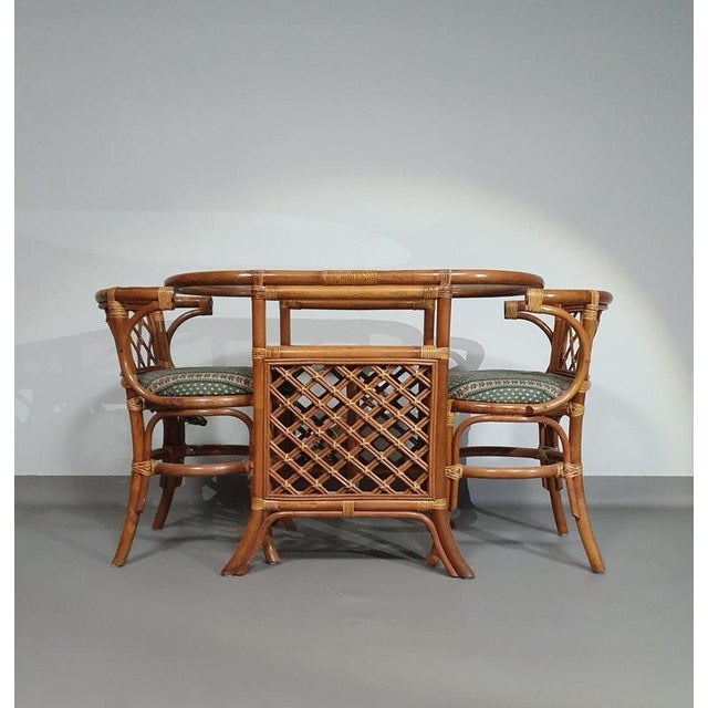 Vintage Balcony Chairs and Table in Rattan and Bamboo, 1970s, Set of 3 For Sale - Image 5 of 18