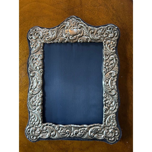 English 1980s Sterling Silver Repousse Frame, John Bull Ltd., England For Sale - Image 3 of 5
