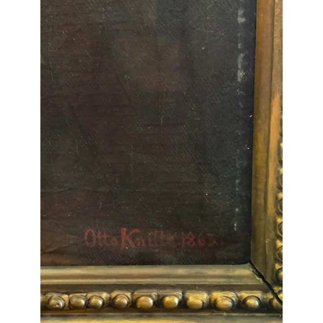 19th C. Oil on Canvas Painting by Otto Knille - Titled: "Friar Angelico of Fiesole Paints in the Monastery of San Marco in Florence" For Sale - Image 10 of 13