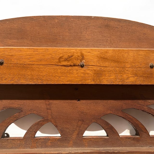 Art Nouveau Coat Hanger with 4 Plastic Brass Hooks, 1890s For Sale - Image 6 of 8