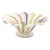 Murano Latticino Ribbon Art Glass Footed Bowl — Multicolor Gold Fleck, Italy For Sale