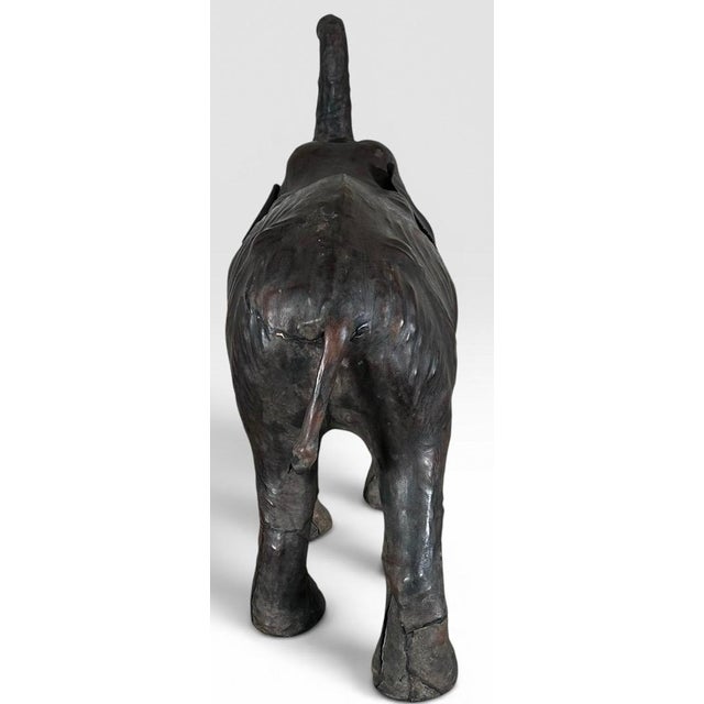 Mid 20th Century Vintage Mid-Century Leather-Wrapped Elephant Floor Sculpture For Sale - Image 5 of 15