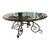 Mid-Century Maison Jansen Style Wrought Iron & Brass Round Glass Cocktail Table, C. 1960s For Sale