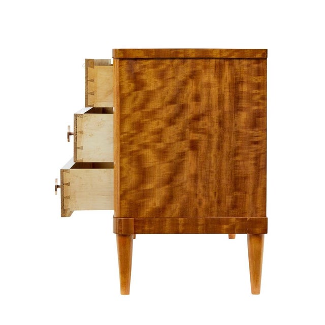 Mid-Century Modern Mid-Century Swedish Birch Inlaid Chest of Drawers, 1950s For Sale - Image 3 of 11