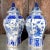 Mid 20th Century Vintage Asian Blue and White Urns - a Pair For Sale - Image 5 of 9
