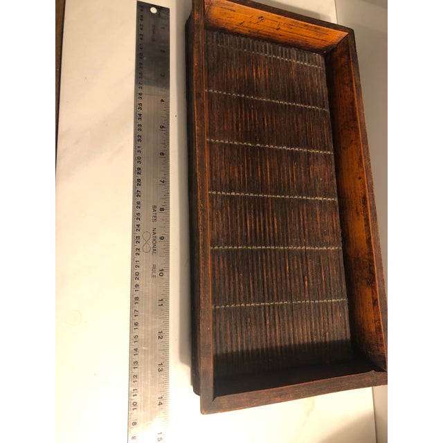 1970s Pencil Reed Bamboo Oblong Tray For Sale - Image 9 of 9