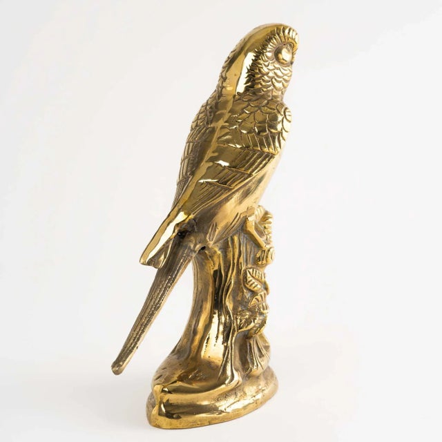 Brass Vintage Brass Parakeet Figure For Sale - Image 8 of 10