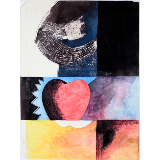 Brightly colored abstract by Michael William Eggleston (American, 20th Century). Eggleston's use of various mediums and...