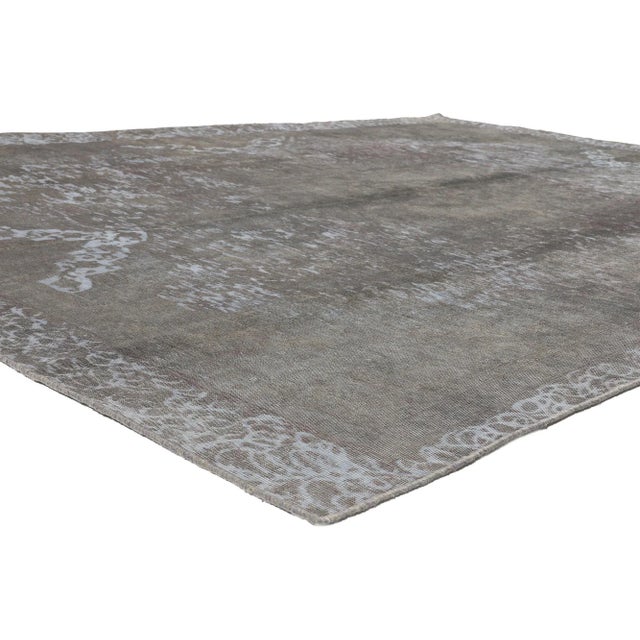 60603 Vintage Industrial Gray Turkish Rug, 08’01 x 11’07. Relaxed refinement meets luxe utilitarian appeal in this hand...