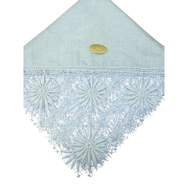 Art Deco Austrian Lace and Linen Handkerchief-a Pair For Sale - Image 3 of 11