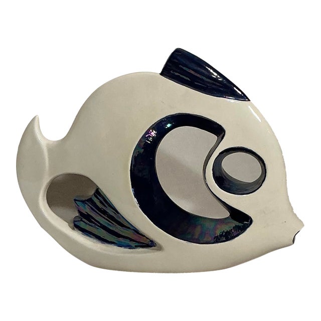Vintage Mid-Century Design Large Ceramic Fish Figurine For Sale
