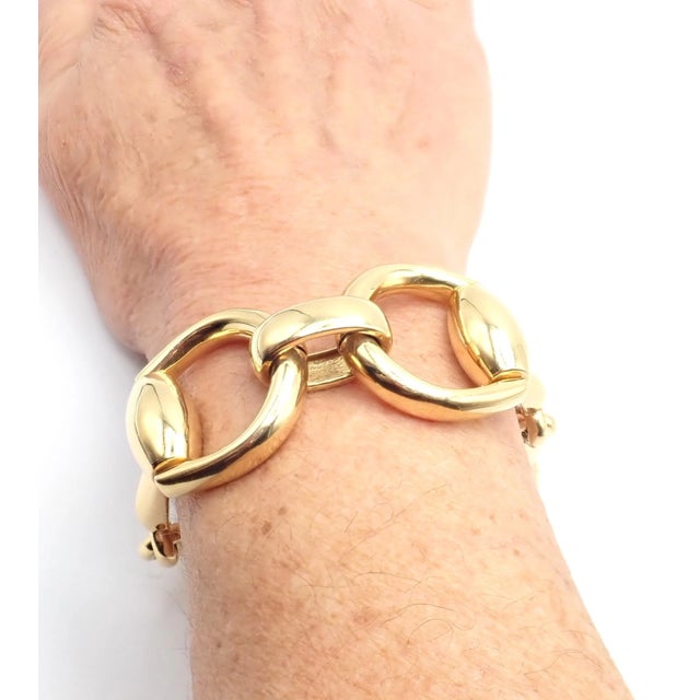 Gucci Equestrian Yellow Gold Large Horsebit Link Bracelet For Sale - Image 11 of 11