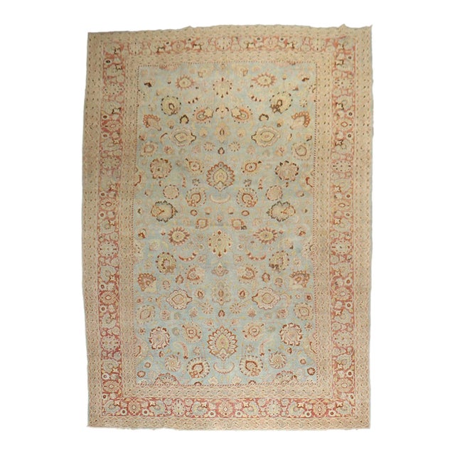 Early 20th Century Blue Persian Meshed Rug - 10'2" x 15'8" For Sale
