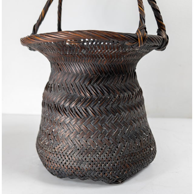 Wood 19th or 20th Century Japanese Ikebana Hanakago Flower Arranging Basket For Sale - Image 7 of 11