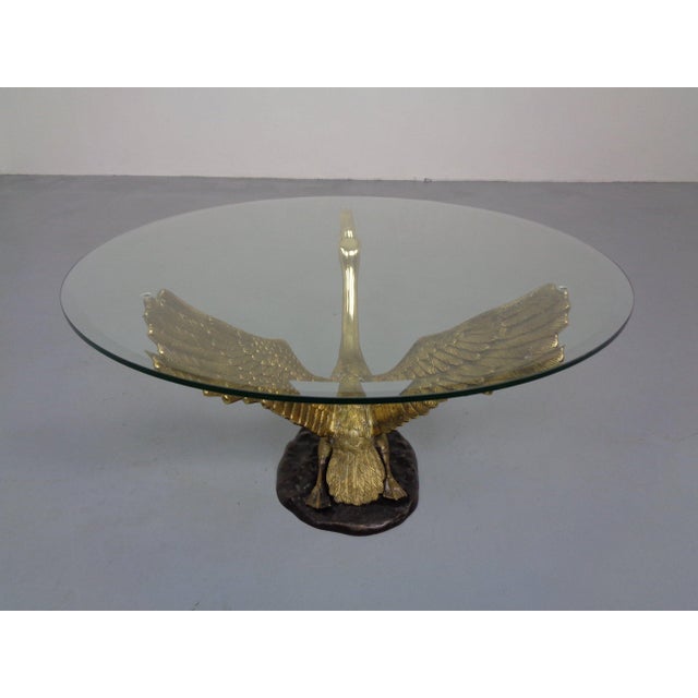 Regency Swan Coffee Table in Brass and Glass, France, 1960s For Sale - Image 6 of 18