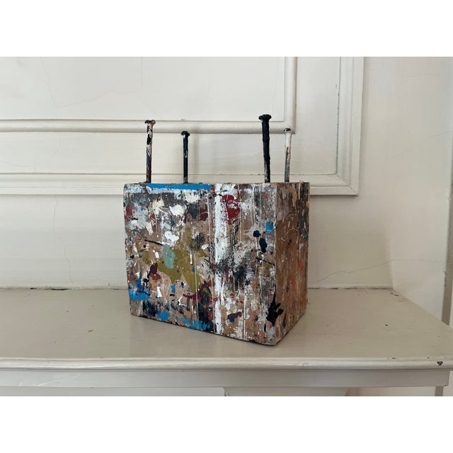 George S. Rennie III (American 1940 - 2022) Mid-Century Modern Mixed Media Construction Abstract Drip Painting Table Sculpture Circa 1965 For Sale - Image 14 of 17