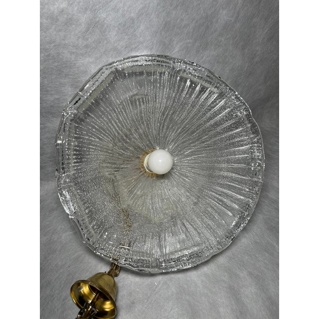Vintage Textured Murano Style Glass Pendant Lamp from Massive,1970s For Sale - Image 10 of 12