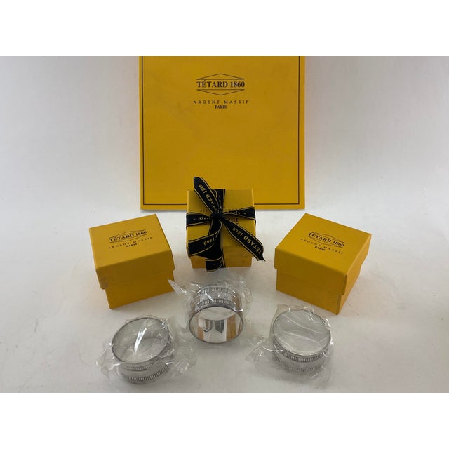 New 1990s Set of 6 Refined Sterling Silver Round Napkin Rings, Gadroon. For Sale - Image 12 of 18