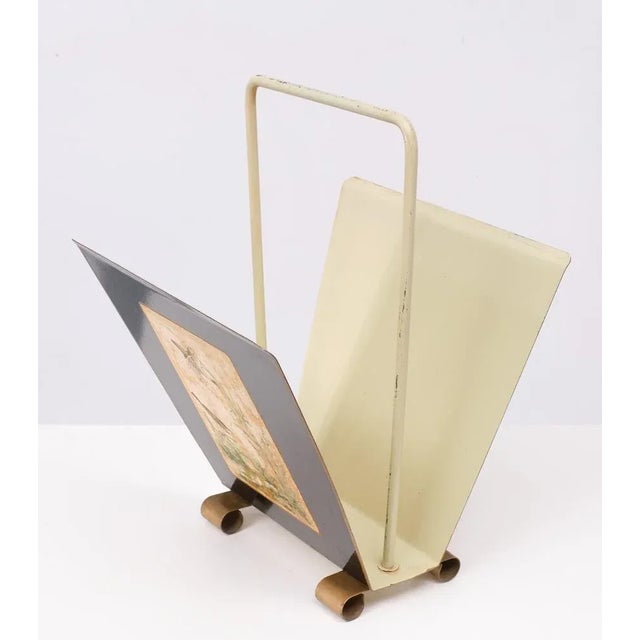 English Metal Magazine Rack, 1950s For Sale - Image 6 of 12